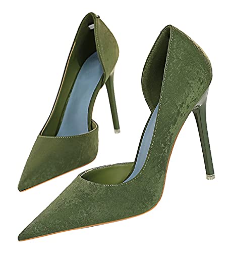 Hanfike Women Sexy Heels Shoes D-Orsay Party Evening Pumps DS6168-12