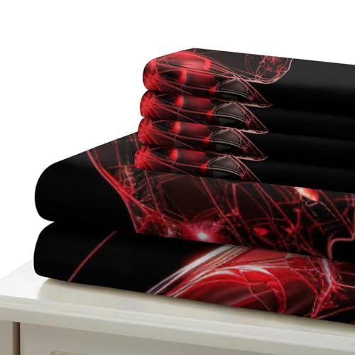 Housse de couette papillons 3D pour lit simple 140x200 avec taies d'oreiller