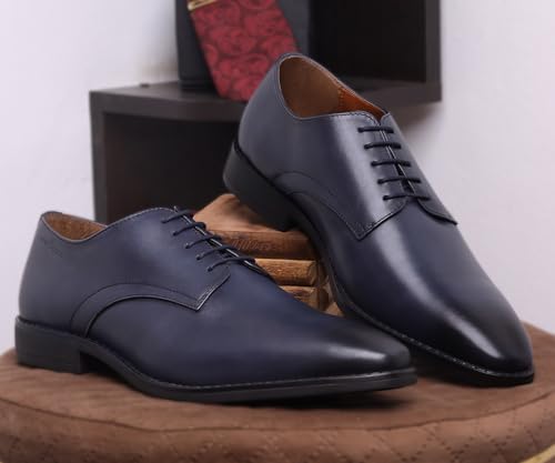 Image of LOUIS STITCH Formal Derby Lace Up Shoes for Men | Handcrafted Italian Leather Mens Shoes (LSNRXPL)