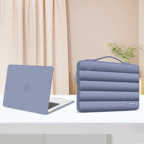 Image of MOSISO Compatible with MacBook Air 15 inch Case M5 2026 M4 M3 M2 2025-2023 | A3448 A3241 A3114 A2941, Protective Hard Shell Case&Puffy Sleeve Bag&Keyboard Skin&Webcam Cover&Screen Film, Lavender Gray