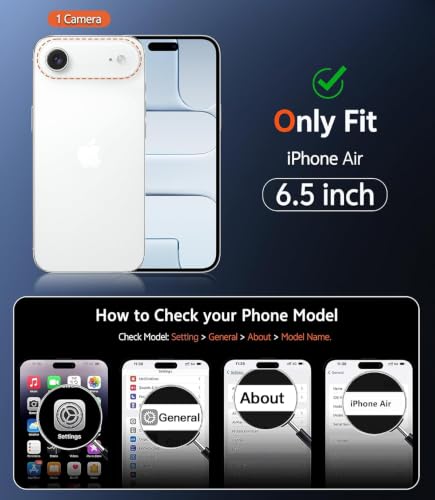 Image of Elzzi Compatible with iPhone 17 Air Case, MagSafe Compatible Magnetic Back Cover, Premium Lychee Texture PC+TPU Case with Soft Velvet Lining, Shockproof Protective Case, Pine