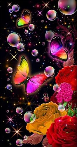 Peinture Diamant 5D Fleur Papillon : créez votre décoration murale de salon