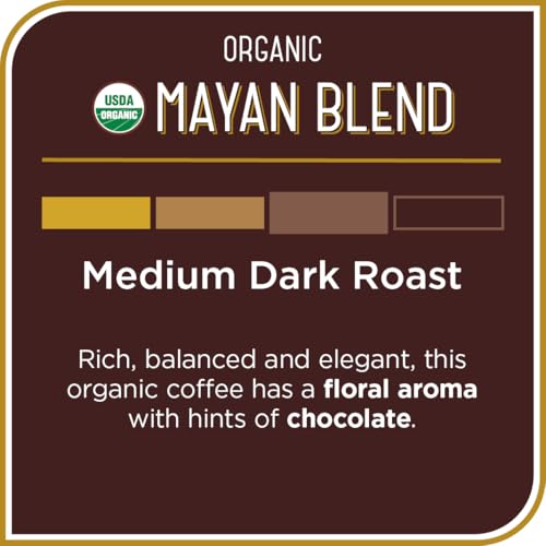 Don Francisco's Organic Mayan Coffee Pods, 12 Count, Medium-Dark Roast, Compatible with Keurig Brewers
