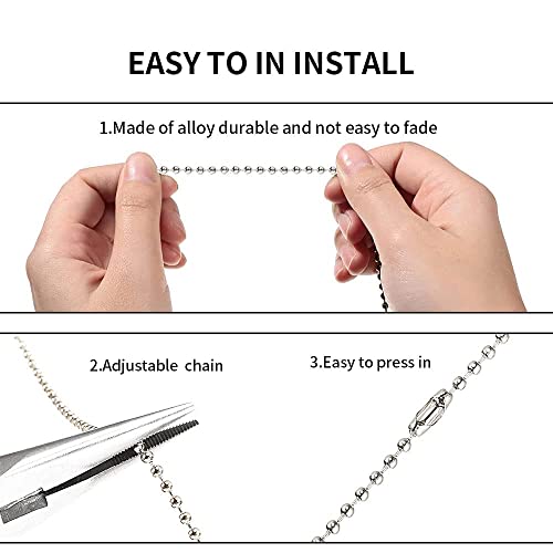 Image of 2 Sets Pull Chain Extension with Connector Replacement for Ceiling Light Ceiling Fan Lighting Pendant Pull Chain Blades Ceiling Fan with Lights (CC)