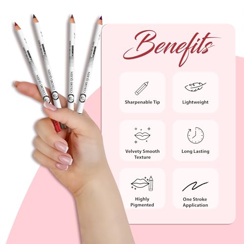 Image of Colors Queen Lip Definer Pencil | Highly Pigmented, One Swipe Smooth Application Matte Lip Liner | Long Lasting Lip Pencil (11 - Soul)