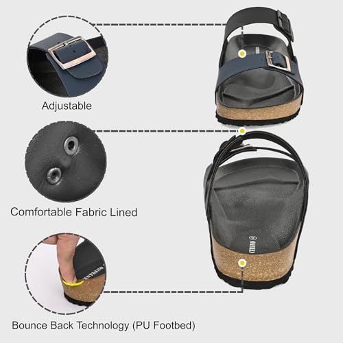 Image of Centrino Men's Berkin-Style Slip-On Sandals | Open Toe Design | Soft PU Footbed | Lightweight & Comfortable | Arch Support | On-Grip Sole | Casual Outdoor Wear (9209)