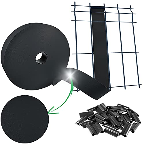 Sorton® - Brise-Vue, Kit de lamelles occultantes en PVC pour extérieur pour Panneau grillagé, 46 mm x 70 m, 700 g/m², Protection pour clôture, décoratif + 100 Clips Anthracite (Anthracite - RAL7016)