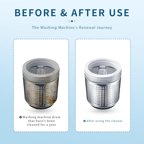 Image of Washing Machine Cleaner Descaler Tablets, 24 Count (1 Year Supply) - Powerful Deep Clean for HE Front Load & Top Load Washers, Unscented Septic Safe Deodorizer, Cleans Inside Drum & Laundry Tub Seal