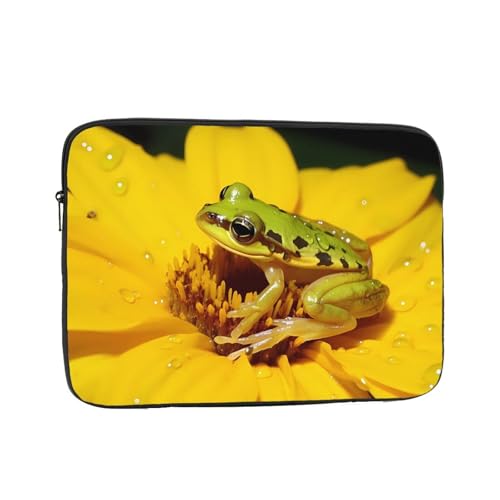 Frog In The Pistil Laptop Sleeve Case 15 Inch Suitable For Notebook Computer Tablet Traveling Carrying Simple Case