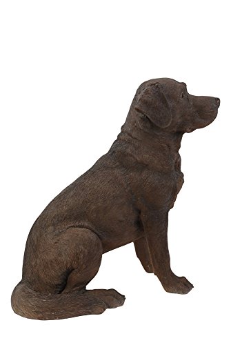 Estatua Labrador Retriever sentado color marrón miniatura 5