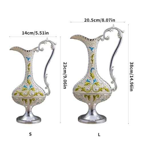 Récipient à fleurs séchées vase en métal antique de bureau