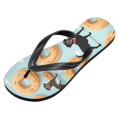 Womens Flip Flops Cute Dog CookieNon-Slip Casual Beach Slippers Rubber Sandals214B2789