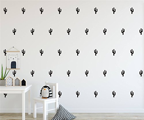 Vinilos Decorativos Cactus 48 Piezas Negro 4.5x9 cm miniatura 2