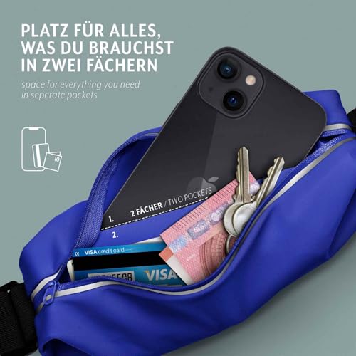 Sangle de course iPhone 16 Fenêtre tactile Pochette running étanche bleu - 3