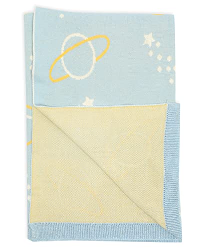Image of Mi Arcus 100% Cotton Knitted Lightweight Soft Printed All Weather Blanket 2-6 Y -Blue