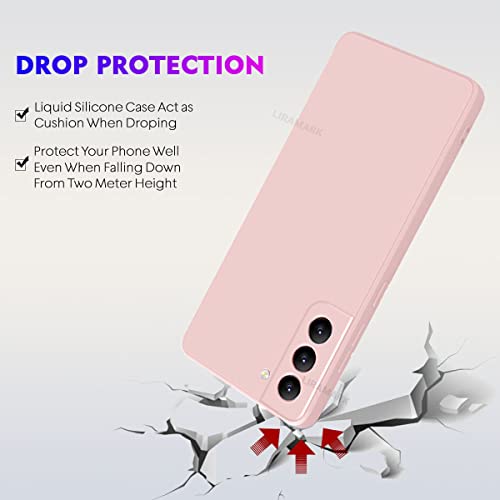 Image of LIRAMARK Silicone Soft Back Cover Case for Samsung Galaxy S22 5G (Silicone Pink)