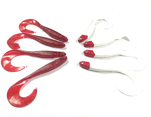 LENPABY 8PCS Soft Bait Sea Fish Lures Fishing T Tail 12cm 9g