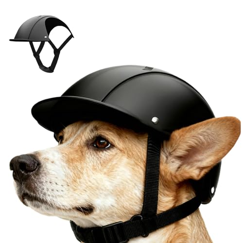 Ancsttu Casques pour Chiens,Équipement de Protection Tête Antichoc avec Sangle Réglable | Casque de Sécurité Moto pour Chien,pour Fête Déguisement...