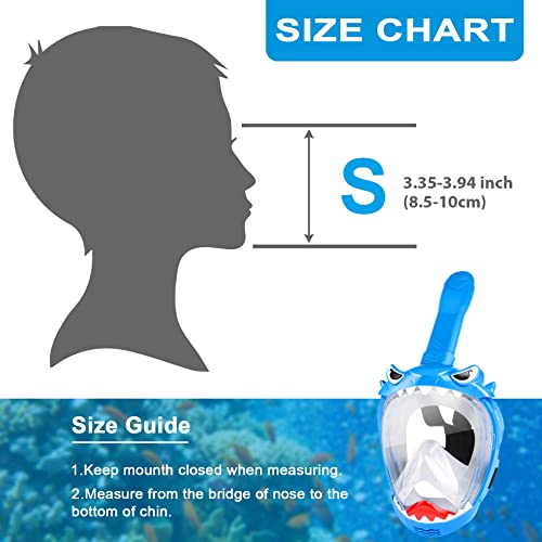 Máscara de snorkel facial completa para niños con vista panorámica de 180°, diseño plegable anti-fugas y anti-vaho para aventuras submarinas seguras miniatura 4