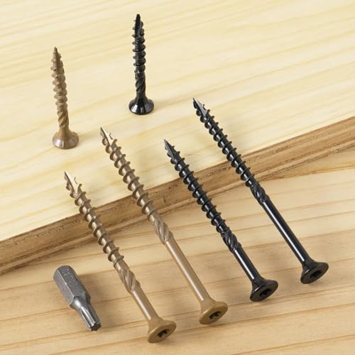 Image of 100pcs Deck Screws #10 x 3-1 /2 Inch Wood Screw Star /Trox Drive Structural Screw for Timber, Log, Landscaping Wood Etc.