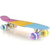 M Merkapa Skateboards with Colorful LED Skateboard Wheels - Great Skateboards for Kids to Adults, Beginners to Skateboarders(Multi-Colored)
