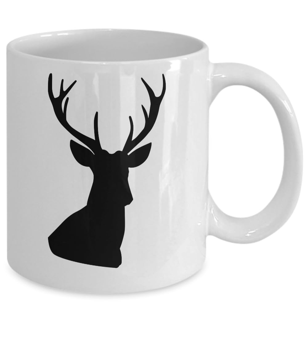 MUGSMAFIA Buck Mug Gift Whitetail Deer Hunter Dad Mountain Elk Hunt Big Rack for Grandpa Printed Coffee and Tea Ceramic Mug- 320 ML Ceramic Coffee Mug 9955
