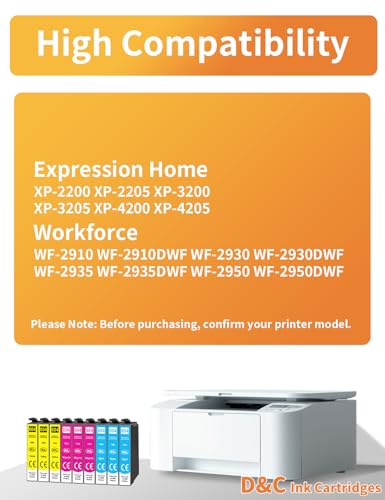 D&C 604XL Druckerpatronen kompatibel mit Epson 604 XL Patronen für Expression Home XP-2205 XP-2200 XP-3205 XP-3200 XP-4200 XP-4205, WF-2910 WF-2930 WF-2935 WF-2950 (3 Cyan, 3 Magenta, 3 Gelb)