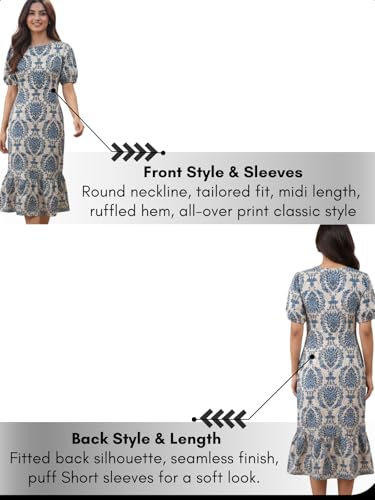 Image of Leriya Fashion Dress for Women | Western One Piece Dress for Women Short & Long | Short Sleeve Casual Summer Dresses for Beach & Stylish Party Outifits Knee-Length