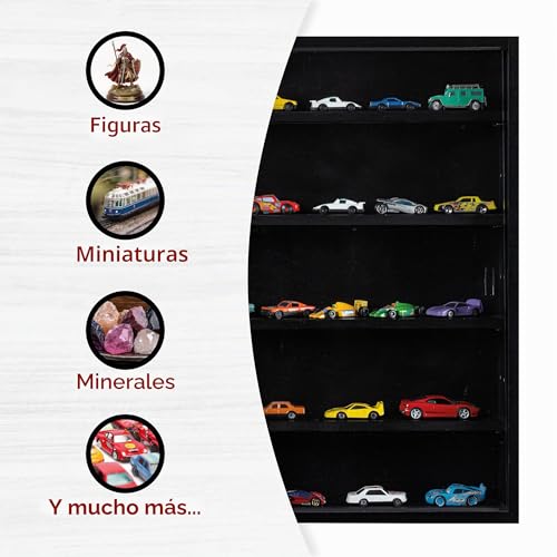Miniatura 4 de Inter Link - Vitrina De Colección - Vitrina - Estantería De Pared - Vitrina De Cristal - Estantería De Pared - Estantería Colgante - Mdf - Negro 80x60x9,5 Cm - Blacklava