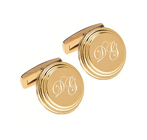 Mancuernillas doradas personalizadas para hombre miniatura 1
