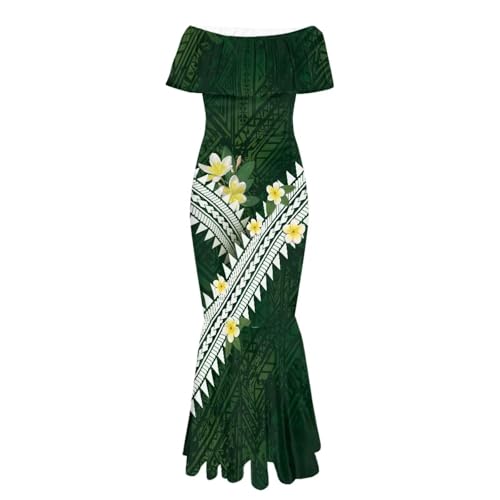 Image of Polynesian for Women S-7XL Off Shoulder Maxi Dress Hawaiian Summer Dresses