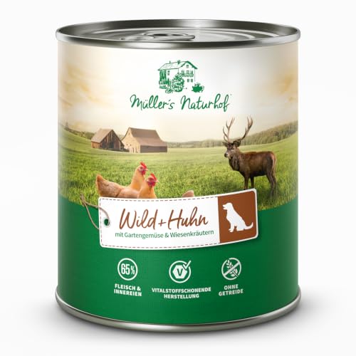 Müller's Naturhof* - Wild und Huhn - Traditionell Nassfutter Hunde 6X 800g