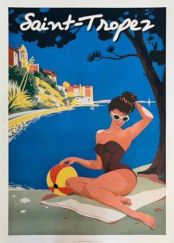 Affiche Vintage Saint-Tropez Clouet 50x70 cm pour décoration murale