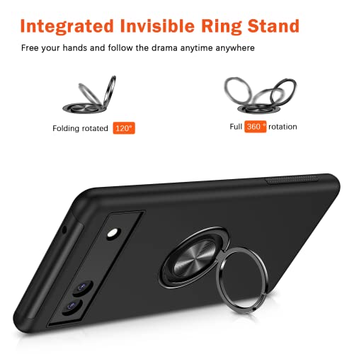 Coque Google Pixel 6a anti-rayures avec support bague 360 de précision