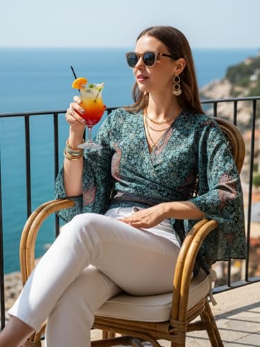 Image of KE Kanha Exports top for Women Stylish Western | wrap Tops for Woman | Perfect on Jeans Tops for Woman | Summer top | Beach Outfits Dress for Women Stylish