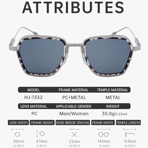Lunettes de soleil Steampunk Polygon homme luxe verres géométriques UV400