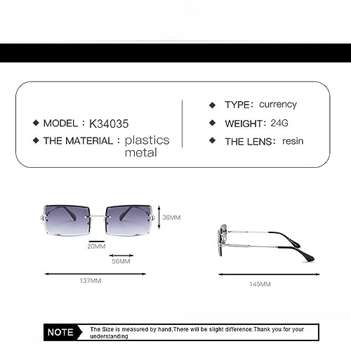 Gafas de sol pequeñas rectangulares MUTYNE para evitar fatiga ocular UV400 2