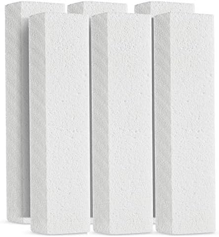 6 Pack Pumice Stone for Toilet Bowl Cleaning, Scouring Stick Remove Toilet Bowl Hard Water Rings, Calcium Buildup and Rust Suitable for Cleaning Toilet, Bathroom, Kitchen Sink, Grill（White