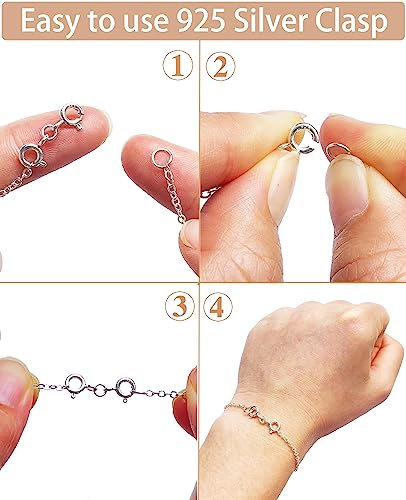 925 Sterling Silver Necklace Clasps And Closures Double Round Buckle Gold And Silver Suitable For Jewelry Making Necklaces Bracelet Safety Clasp - Made In Italy (2 Pcs Gold +Silver) #TOP2