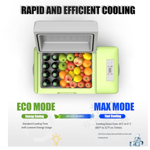 Alpicool Y20T 20L Glacière Electrique Voiture, Portable à Compression Réfrigérateur de Voiture, 12/24V congélateur et réfrigérateur, pour dortoir, Camping ou Pique-Nique en Plein Air, 20 à 20℃
