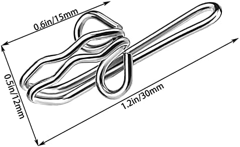 Curtains Hooks Metal Curtain Hooks,Heavy Duty Curtain Hooks,100 Pcs Metal Curtain Header Tape Drapery Hooks Chrome Silver Rust-Resistant.