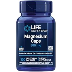 Life Extension Magnesium Caps, 500 mg, Magnesium Oxide, Citrate, and Succinate, Heart Health, Healthy Bones, Metabolism Support, 100 Vegetarian Capsules