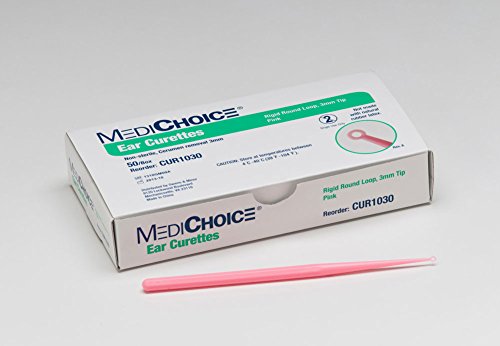 MediChoice Disposable Ear Curette, Single-Use, 3 Millimeter Tip, Pink, 1314CUR1030 (Box of 50)