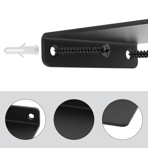 4 STK Kleine Wandregal Schwarz, Mini Regal Wand, Schwarze Schweberegale für Wände, Regalbrett Schwarzes Regal kinderzimmer, Bücherregal Dekoration wandboard für Küche Badezimmer Wohnzimmer, 10.9x10x2,