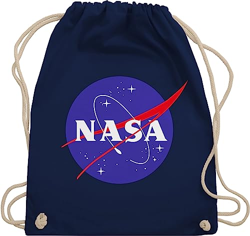 Turnbeutel Rucksack - Sprüche Statement - Raumfahrt Nasa Meatball Logo I - Unisize - Navy Blau - turnbeutel. zocker space beutel geek patch juterucksack nerd sternen beuteltasche nerds astronaut