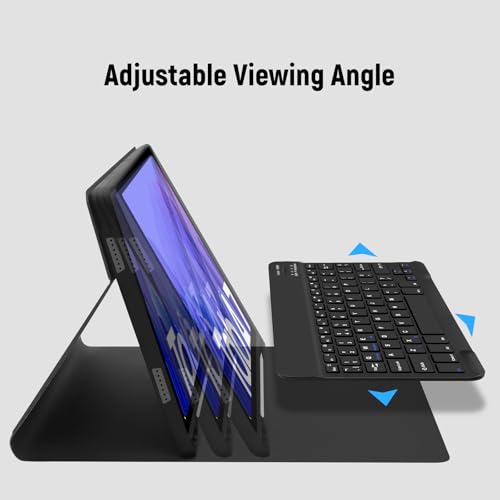 Keyboard Case for Samsung Galaxy Tab A7 10.4" 2020 SM-T500/ T505/ T507,Slim Cover with Pencil Holder,Magnetically Detachable Wireless Bluetooth Keyboard for Samsung Tablet A7, Black - Image 6