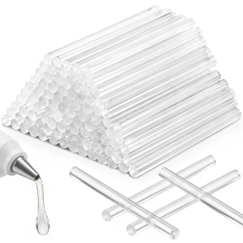 KISEER 100 Pack Clear 0.27 x 4 Inch Full Size Hot Glue Sticks Universal Fit Glue Gun Sticks for Bond Wood Plastic Fabric Foam DIY Craft Projects Home Decorations and Sealing