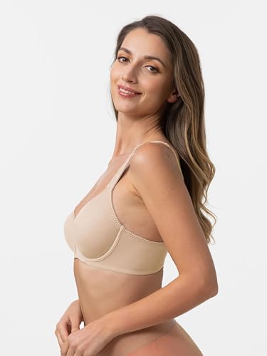 Dorina Lindsay Reggiseno Non Imbottito Con Ferretto, Copertura Completa, Coppe Modellate, Tessuto Micro Morbido, Spalline Regolabili Per Comfort Tutto Il Giorno, Beige - 3