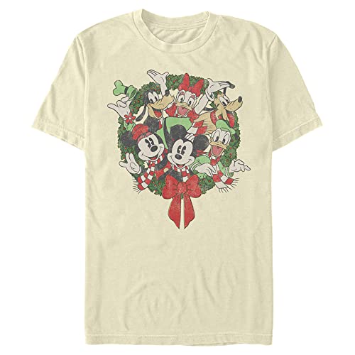 T-shirt Mickey & Friends Noël homme beige idéal pour les soirées en famille