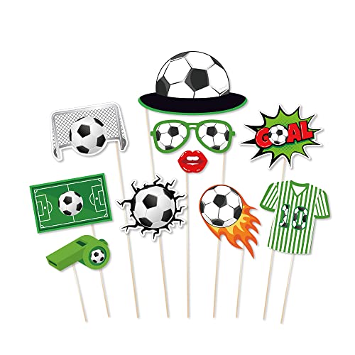 25 Pcs Photo Booth Props Soccer Party Photo Booth Props World Cup Theme Selfie Props Birthday Decorations With Stick For World Cup Birthday Party Decorations #TOP2